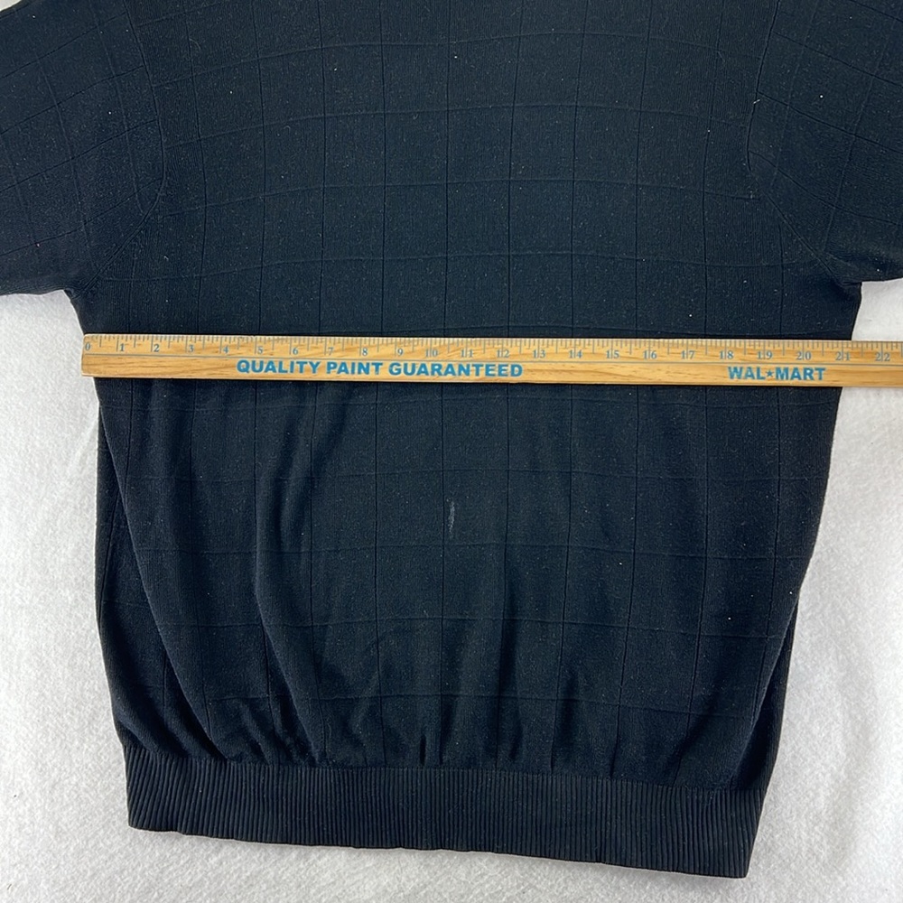 Paul Fredrick Short Sleeve Sweater Shirt Black Mens Size XL 100% Silk - Picture 4 of 7